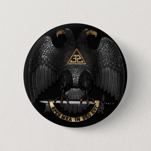 スコットランドの儀式32度の石大工のワシ 缶バッジ (正面)