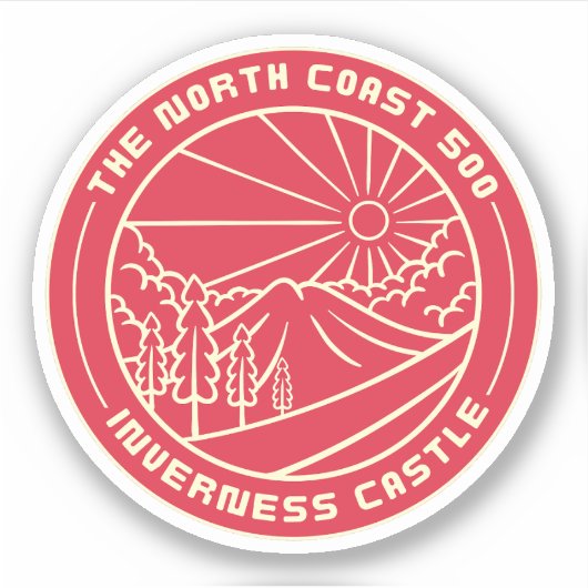 スコットランドの北海岸500風光明媚なルート高原 シール (正面)