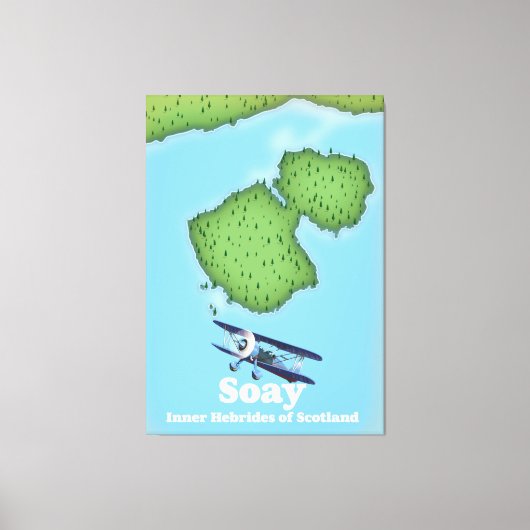 スコットランドの南ヘブリデスの地図 キャンバスプリント (正面)