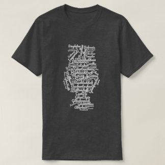 スコットランドの単語の雲-暗闇の白 Tシャツ