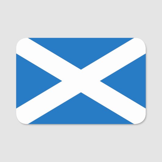 スコットランドの国旗が付いた愛国的な名前タグ 名札 (正面)