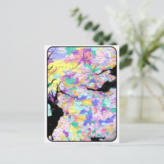 スコットランドの地図のスコットランドの一族の写真 ポストカード (スタンド正面)