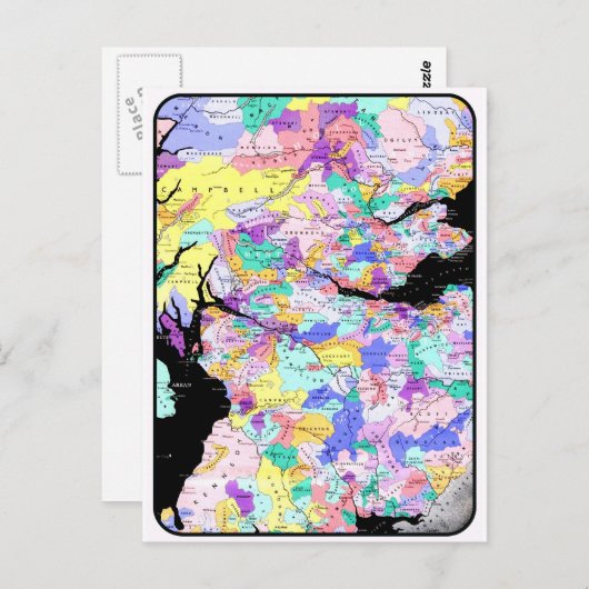 スコットランドの地図のスコットランドの一族の写真 ポストカード (正面/裏面)