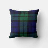 スコットランドの地図の黒の腕時計のタータンチェック格子縞の枕 クッション (裏面)