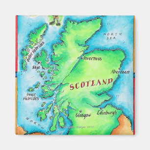 スコットランドの地図 マグネット
