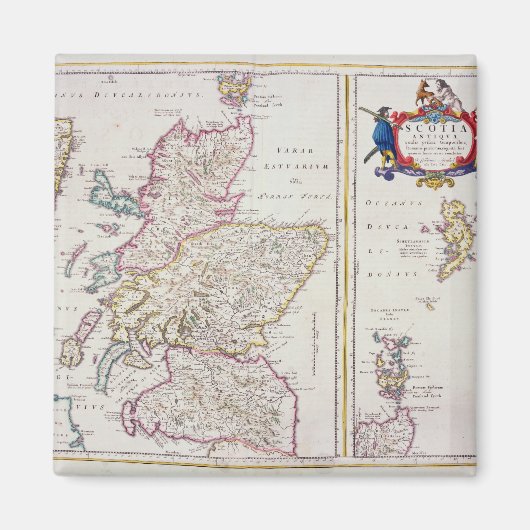 スコットランドの地図， c.1700 マグネット (正面)