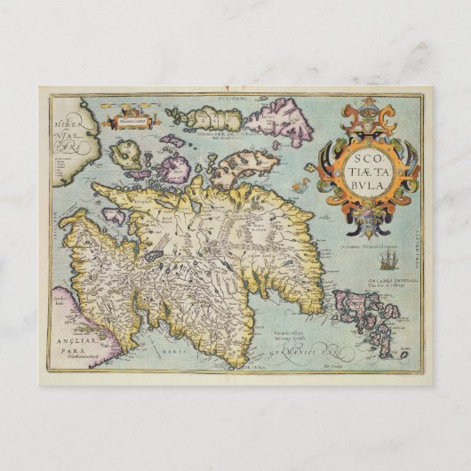 スコットランドの地図 | Miliaria Scotia ポストカード (正面)