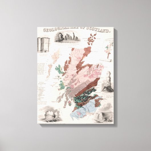 スコットランドの地質図 キャンバスプリント (正面)
