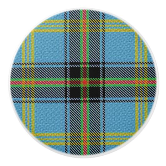 スコットランドの壮大さの一族の鐘のタータンチェック格子縞 セラミックノブ (正面)