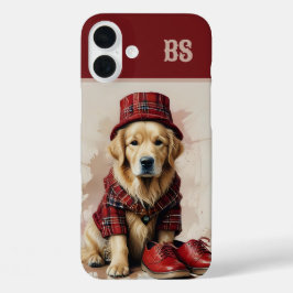 スコットランドの大家犬のキルトと帽子 iPhone 16 PLUSケース