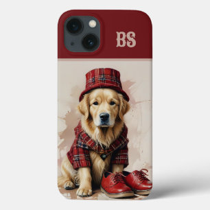 スコットランドの大家犬のキルトと帽子 iPhone 13ケース