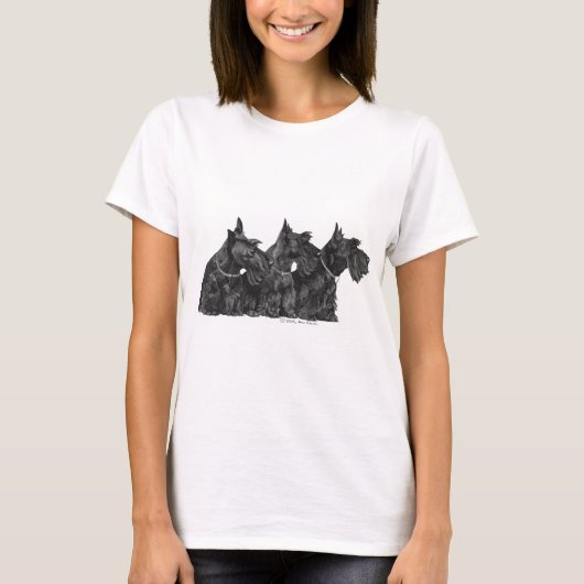 スコットランドの奇怪なテリア三人 Tシャツ (正面)