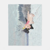 スコットランドの子犬 フリースブランケット (正面)