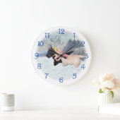 スコットランドの子犬 ラージ壁時計 (ホーム)