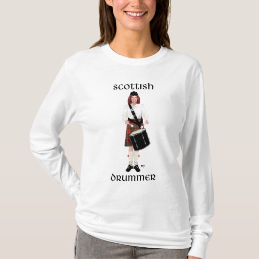 スコットランドの少女 - テナードラム Tシャツ (正面)