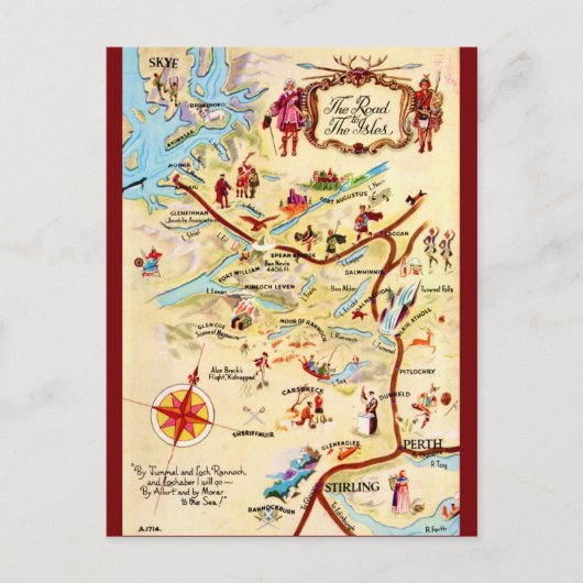 スコットランドの島への道のポストカード ポストカード (正面)