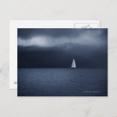 スコットランドの嵐の天気のセーリングボート ポストカード (正面/裏面)