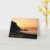 スコットランドの幸せな定年の夕日 カード (黄色い花)