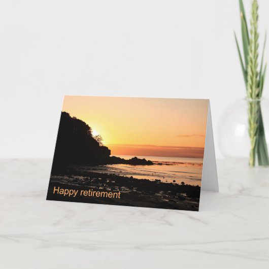 スコットランドの幸せな定年の夕日 カード (正面)