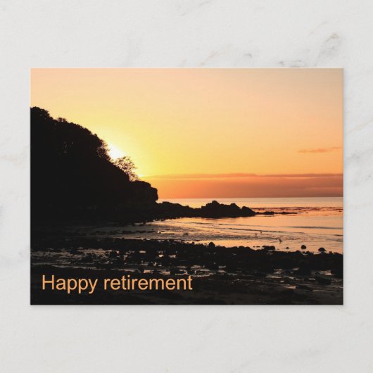 スコットランドの幸せな定年の夕日 ポストカード (正面)