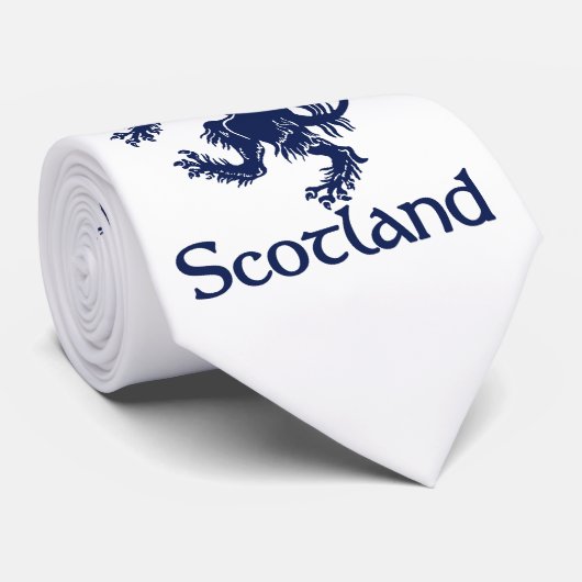 スコットランドの手がつけられないライオンの濃紺 ネクタイ (ロール)