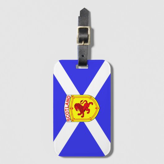 スコットランドの手がつけられないライオン、スコットランドの古代旗 ラゲッジタグ (正面縦)