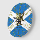 スコットランドの手がつけられない旗は個人化なります ラージ壁時計 (傾斜)