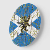 スコットランドの手がつけられない旗は個人化なります ラージ壁時計 (傾斜)
