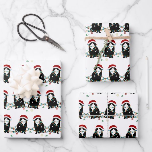 スコットランドの折りクリスマスのトラブル ラッピングペーパーシート (正面)