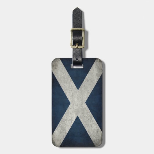 スコットランドの旗が付いている荷物のラベル ラゲッジタグ (正面縦)