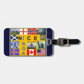 スコットランドの旗の青い荷物のラベル ラゲッジタグ (正面横)