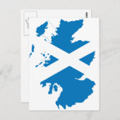 スコットランドの旗地図 ポストカード (正面/裏面)