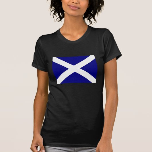 スコットランドの旗暗いT Tシャツ (正面)