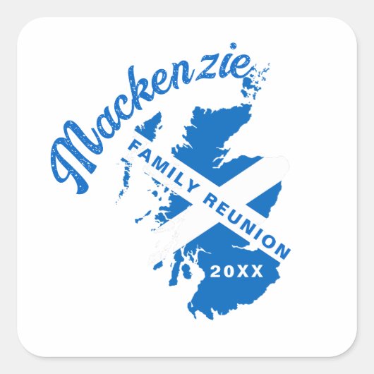 スコットランドの旗 ファミリーリユニオン スクエアシール (正面)