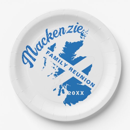 スコットランドの旗 ファミリーリユニオン ペーパープレート (正面)