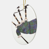 スコットランドの格子模様のバグパイプ セラミックオーナメント (左)