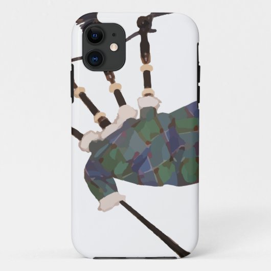 スコットランドの格子模様のバグパイプ Case-Mate iPhoneケース (裏面)