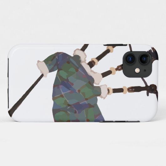 スコットランドの格子模様のバグパイプ Case-Mate iPhoneケース (裏面(横))