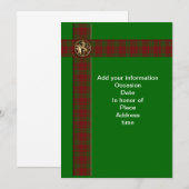 スコットランドの格子模様のライオン ご招待 招待状 (正面/裏面)