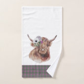 スコットランドの模様を描く バスタオルセット (ハンドタオル)