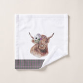 スコットランドの模様を描く バスタオルセット (ウォッシュタオル)