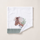 スコットランドの模様を描く バスタオルセット (ウォッシュタオル)