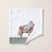 スコットランドの模様を描く バスタオルセット (ウォッシュタオル)