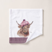 スコットランドの模様を描く バスタオルセット (ウォッシュタオル)