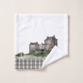 スコットランドの模様を描く バスタオルセット (ウォッシュタオル)