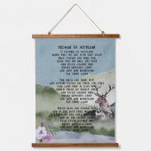 スコットランドの歌詞の花 吊り下げ型タペストリー (正面)