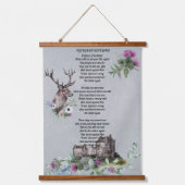 スコットランドの歌詞の花 吊り下げ型タペストリー (正面)