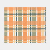 スコットランドの氏族はオレンジ色の緑のタータンチェック市松模様にを持つ フリースブランケット (正面(横))