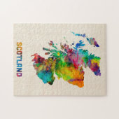 スコットランドの水彩画の地図 ジグソーパズル (横)