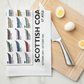 スコットランドの沿岸ロウイングのスキフ-最初5年 キッチンタオル (四つ折り)